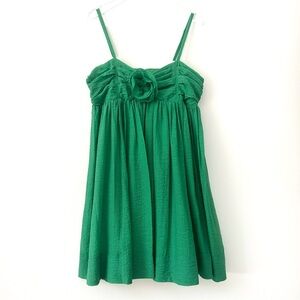 Taylor Rosette Mini Dress Euro Summer Breezy Garden Girl Green NWOT Size 10